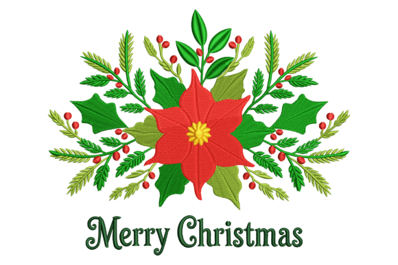 A Christmas Floral Embroidery Design for Cherished Gifts