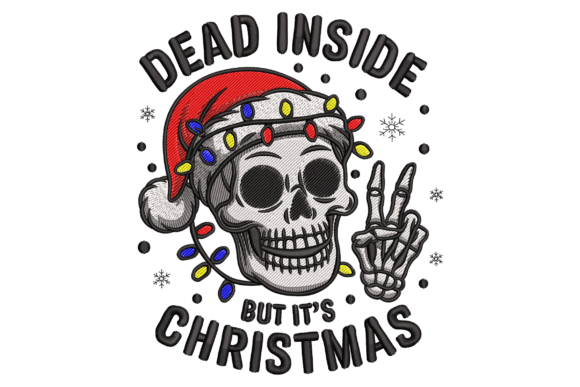 A Christmas Skeleton Embroidery Design for Real Projects