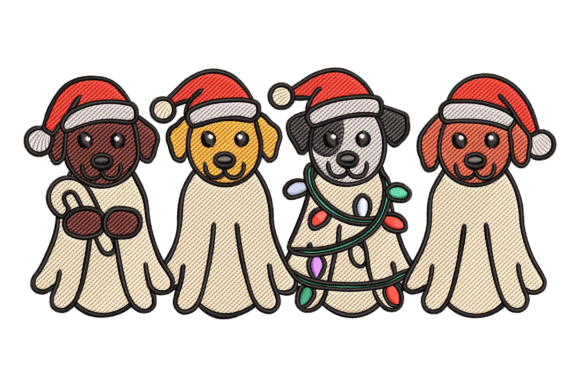 A Designer's Review of Christmas Ghost Dogs Embroidery