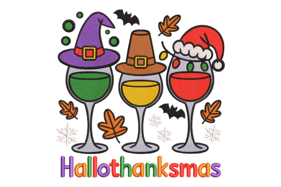 A Designer’s Review: Christmas Wine Glasses Embroidery