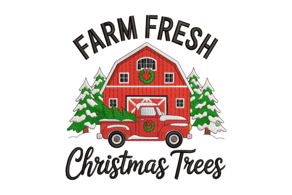A Farm Fresh Christmas Embroidery Design for Meaningful Gifts