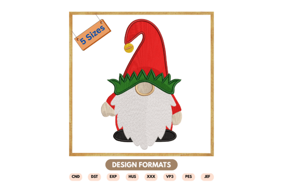 Adorable Christmas Elf Gnome Embroidery for Personal Gifts