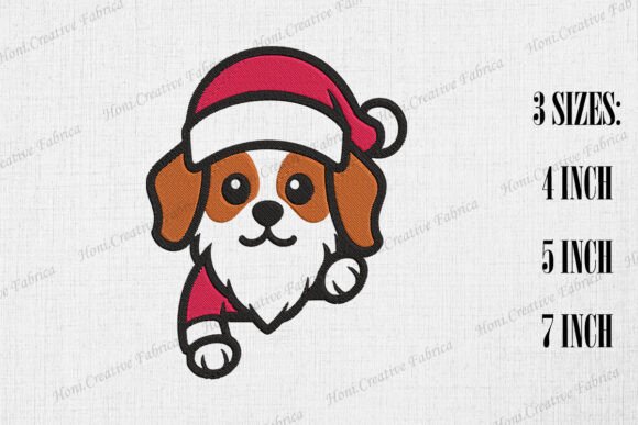 Adorable Cute Santa Dog Peeking Design
