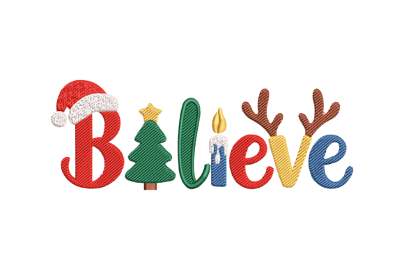 Believe Christmas Alphabet: A Festive Embroidery Design