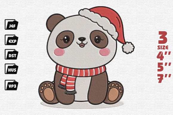 Charming Christmas Panda for Festive Apparel