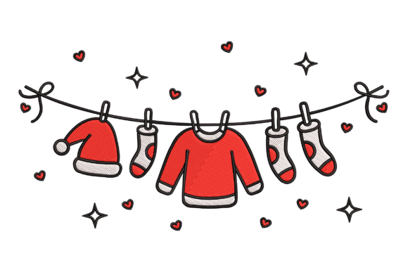 Christmas Clothesline: A Festive Design for Holiday Products