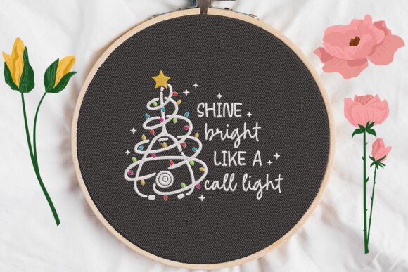 Christmas Shine Bright: A Festive Embroidery Design