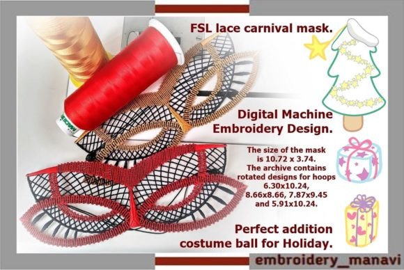 Elegant FSL Lace Masquerade Mask for Holidays