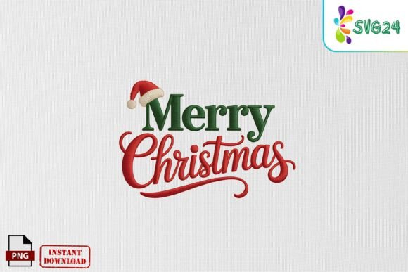Festive Embroidery: Merry Christmas Text Style PN