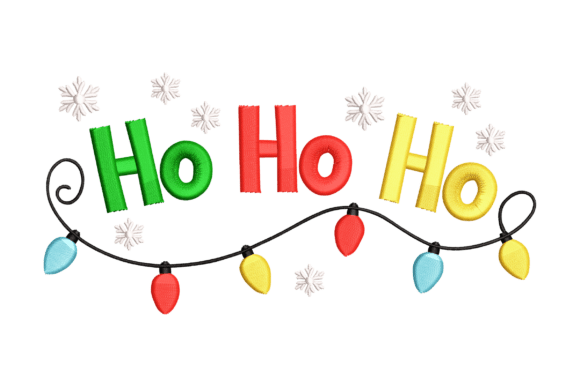 Ho Ho Ho Christmas Lights: A Festive Embroidery Design