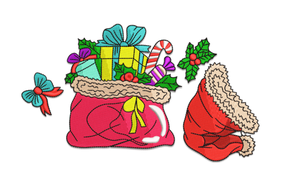 Santa Christmas Gift Bag: A Festive Embroidery Design