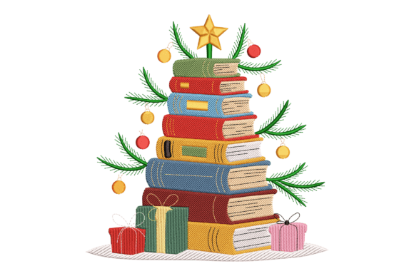Stacked Books Christmas Embroidery: A Designer's Review